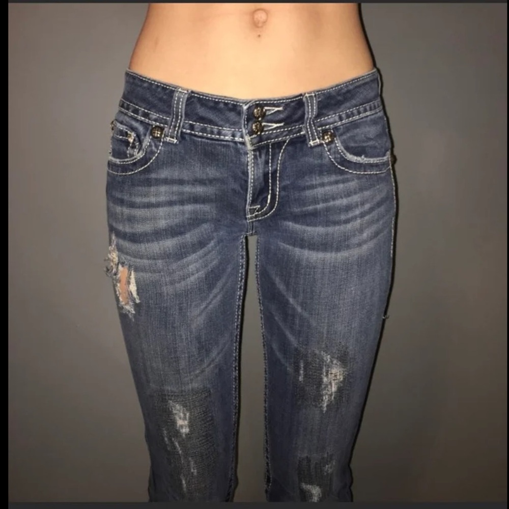 Women's Miss Me Distressed Blue Jeans